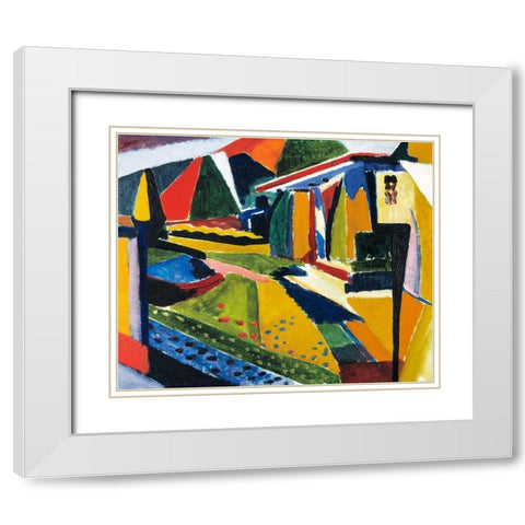 Abstract Landscape White Modern Wood Framed Art Print with Double Matting by Sayen, Henry Lyman