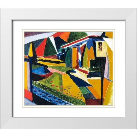 Abstract Landscape White Modern Wood Framed Art Print with Double Matting by Sayen, Henry Lyman