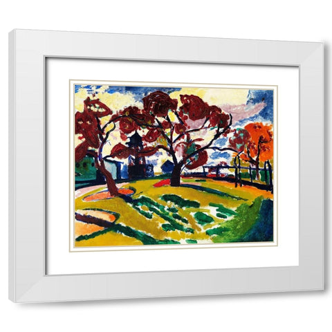 Winds White Modern Wood Framed Art Print with Double Matting by Sayen, Henry Lyman