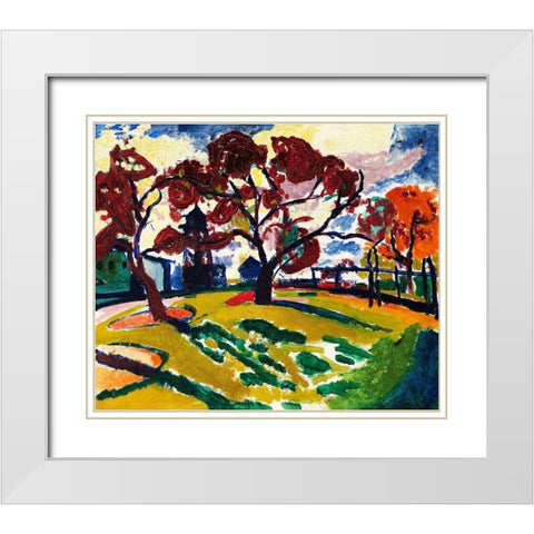 Winds White Modern Wood Framed Art Print with Double Matting by Sayen, Henry Lyman