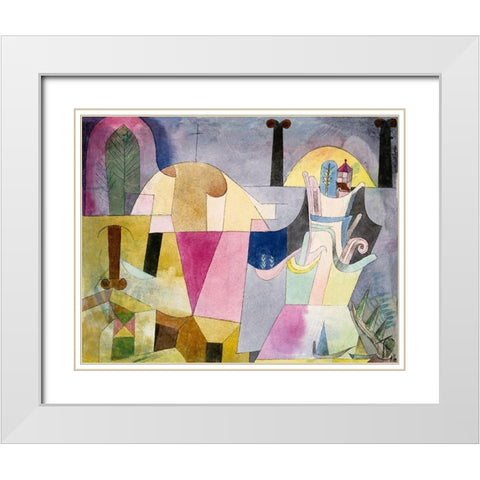 Black Columns in a Landscape White Modern Wood Framed Art Print with Double Matting by Klee, Paul