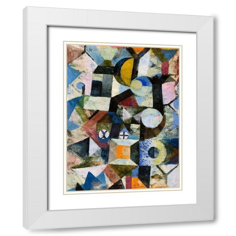 Composition with the Yellow Half-Moon and the Y White Modern Wood Framed Art Print with Double Matting by Klee, Paul