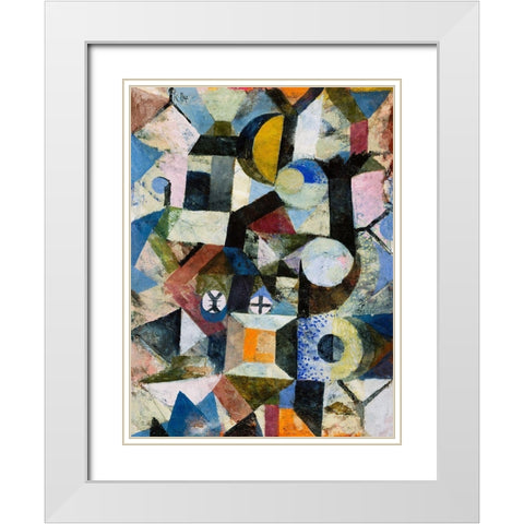 Composition with the Yellow Half-Moon and the Y White Modern Wood Framed Art Print with Double Matting by Klee, Paul