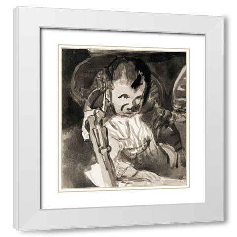 Sketch of Felix Klee White Modern Wood Framed Art Print with Double Matting by Klee, Paul