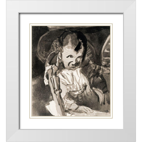 Sketch of Felix Klee White Modern Wood Framed Art Print with Double Matting by Klee, Paul