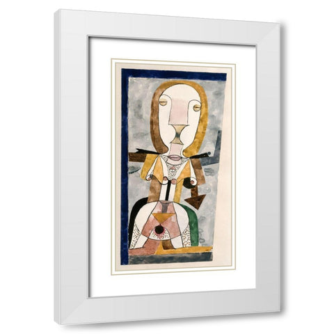 Popular Wall Painting White Modern Wood Framed Art Print with Double Matting by Klee, Paul