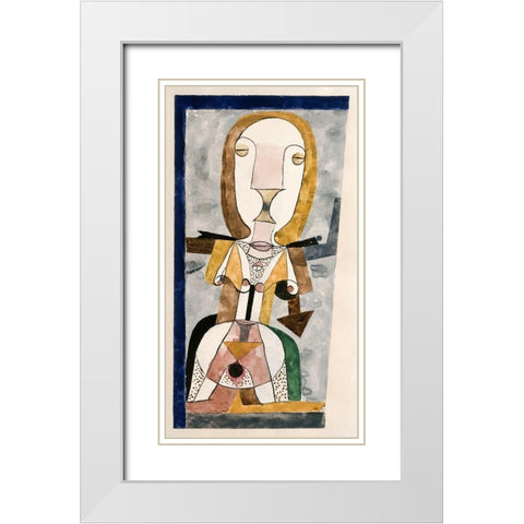 Popular Wall Painting White Modern Wood Framed Art Print with Double Matting by Klee, Paul