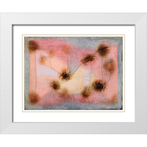Hardy Plants White Modern Wood Framed Art Print with Double Matting by Klee, Paul