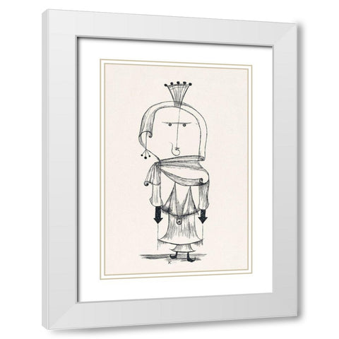 Witch with a Comb White Modern Wood Framed Art Print with Double Matting by Klee, Paul