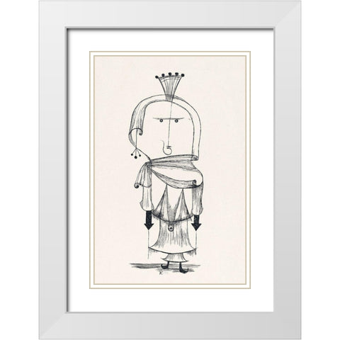 Witch with a Comb White Modern Wood Framed Art Print with Double Matting by Klee, Paul