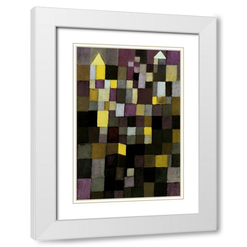 Architecture 1923 White Modern Wood Framed Art Print with Double Matting by Klee, Paul