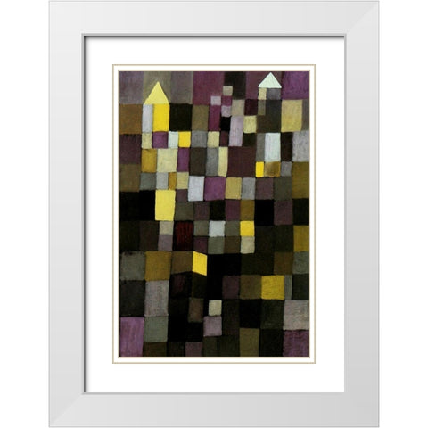 Architecture 1923 White Modern Wood Framed Art Print with Double Matting by Klee, Paul