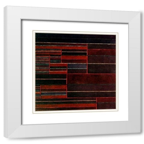 In the Current Six Thresholds 1929 White Modern Wood Framed Art Print with Double Matting by Klee, Paul