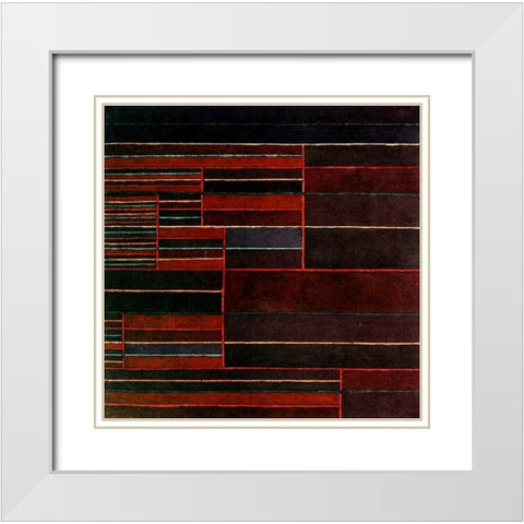 In the Current Six Thresholds 1929 White Modern Wood Framed Art Print with Double Matting by Klee, Paul
