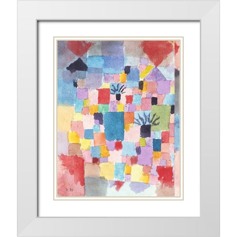 Southern Gardens 1919 White Modern Wood Framed Art Print with Double Matting by Klee, Paul