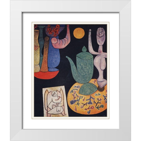 Still Life 1940 White Modern Wood Framed Art Print with Double Matting by Klee, Paul