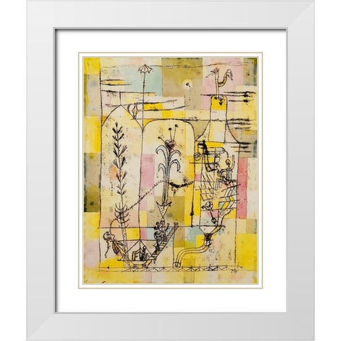 Tale a la Hoffman 1921 White Modern Wood Framed Art Print with Double Matting by Klee, Paul