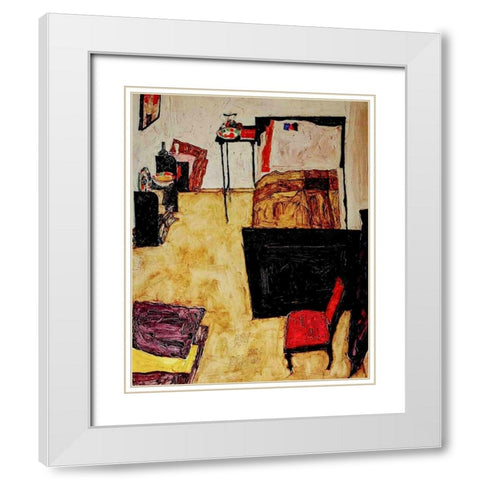 Villa R 1919 White Modern Wood Framed Art Print with Double Matting by Klee, Paul