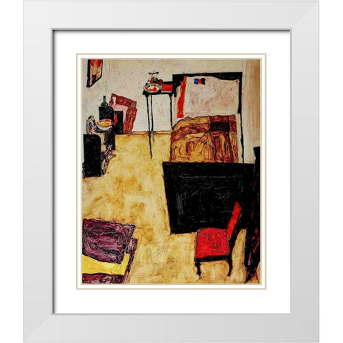 Villa R 1919 White Modern Wood Framed Art Print with Double Matting by Klee, Paul