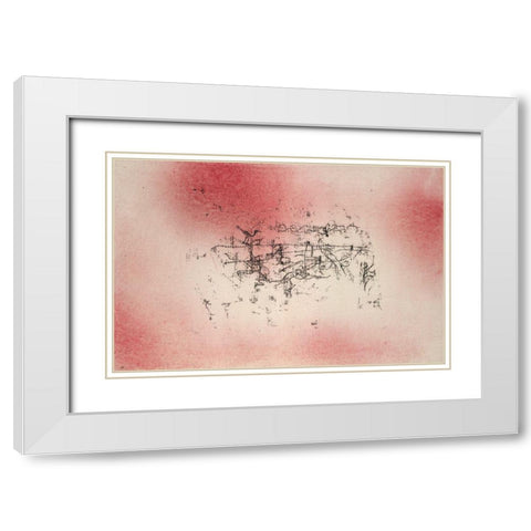Bird Landscape White Modern Wood Framed Art Print with Double Matting by Klee, Paul