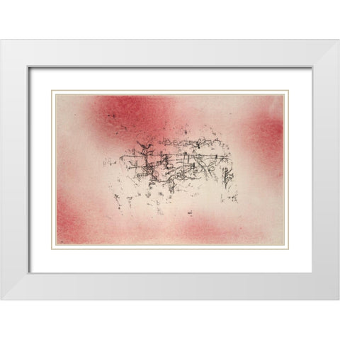 Bird Landscape White Modern Wood Framed Art Print with Double Matting by Klee, Paul