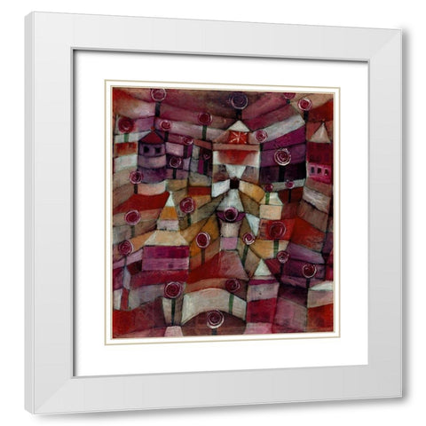 Rose Garden White Modern Wood Framed Art Print with Double Matting by Klee, Paul