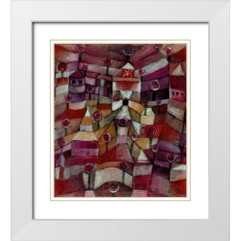 Rose Garden White Modern Wood Framed Art Print with Double Matting by Klee, Paul