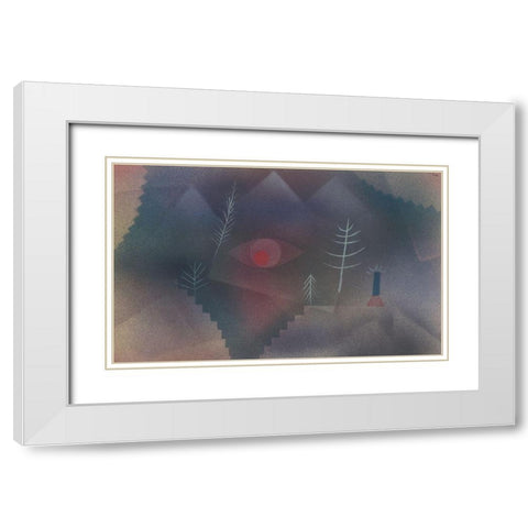 Glance of a Landscape White Modern Wood Framed Art Print with Double Matting by Klee, Paul