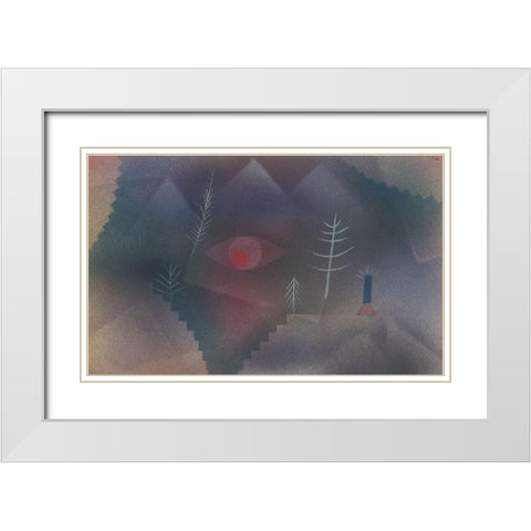 Glance of a Landscape White Modern Wood Framed Art Print with Double Matting by Klee, Paul