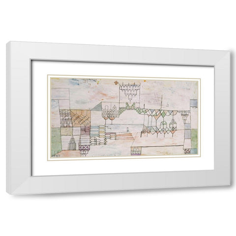 Great Hall for Singers White Modern Wood Framed Art Print with Double Matting by Klee, Paul