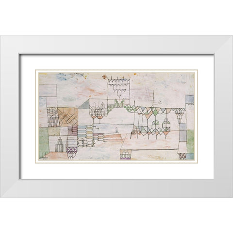Great Hall for Singers White Modern Wood Framed Art Print with Double Matting by Klee, Paul