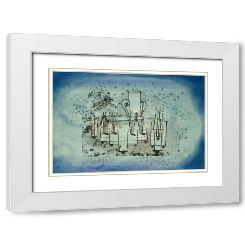 The Chair Animal White Modern Wood Framed Art Print with Double Matting by Klee, Paul