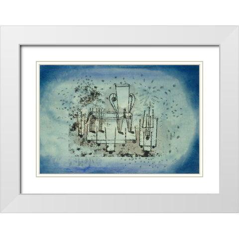 The Chair Animal White Modern Wood Framed Art Print with Double Matting by Klee, Paul
