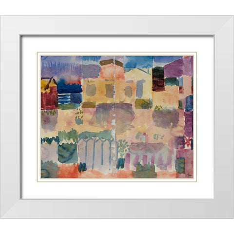 Garden in St. Germain - The European Quarter Near Tunis White Modern Wood Framed Art Print with Double Matting by Klee, Paul