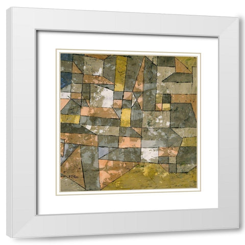 North German City White Modern Wood Framed Art Print with Double Matting by Klee, Paul