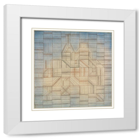 Variations White Modern Wood Framed Art Print with Double Matting by Klee, Paul