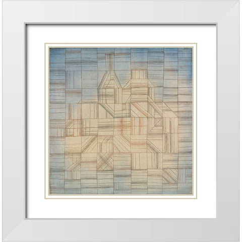 Variations White Modern Wood Framed Art Print with Double Matting by Klee, Paul