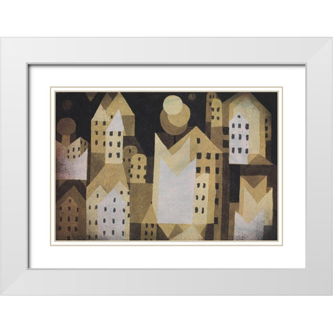 Cold City White Modern Wood Framed Art Print with Double Matting by Klee, Paul