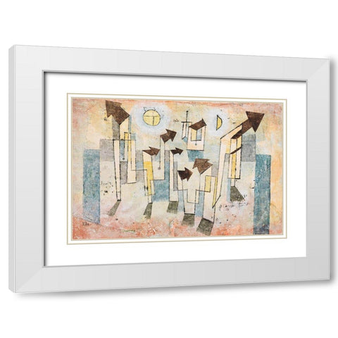 Mural from the Temple of Longing White Modern Wood Framed Art Print with Double Matting by Klee, Paul