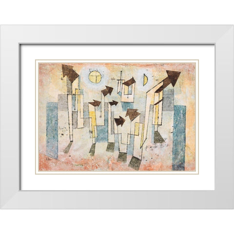 Mural from the Temple of Longing White Modern Wood Framed Art Print with Double Matting by Klee, Paul