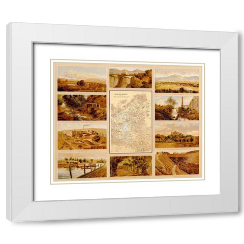 Mexican Landscapes White Modern Wood Framed Art Print with Double Matting by Vintage Maps