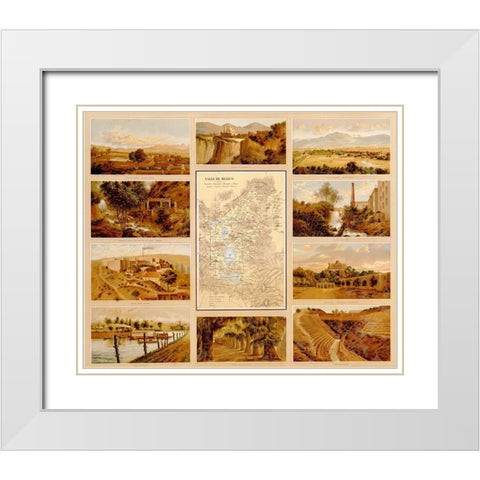 Mexican Landscapes White Modern Wood Framed Art Print with Double Matting by Vintage Maps