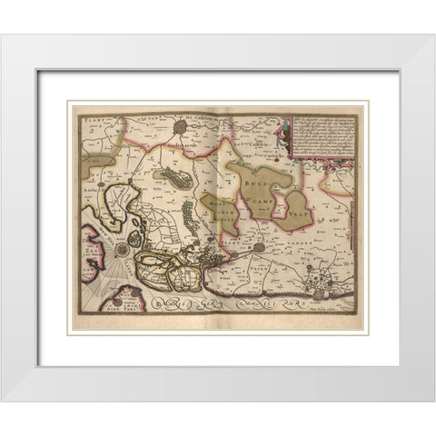 Netherlands Map Zeeland White Modern Wood Framed Art Print with Double Matting by Vintage Maps