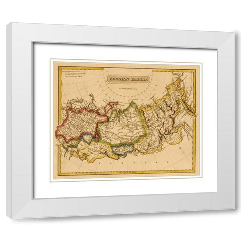 Russian Empire 1817 White Modern Wood Framed Art Print with Double Matting by Vintage Maps