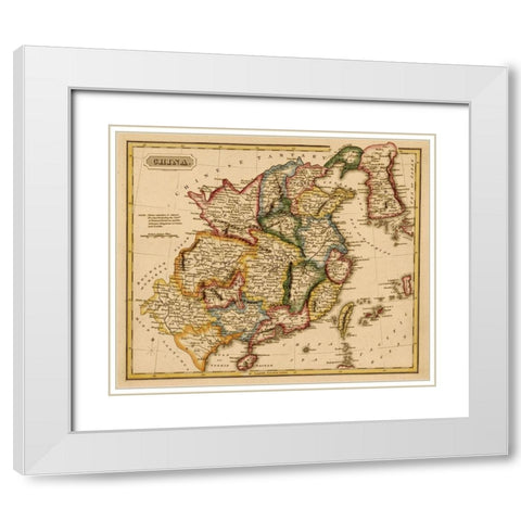 China 1817 White Modern Wood Framed Art Print with Double Matting by Vintage Maps