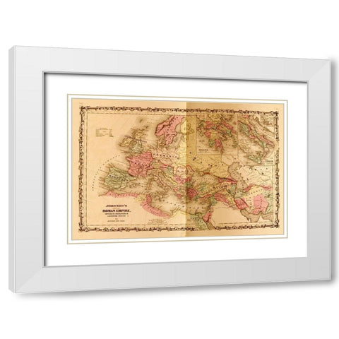 Roman Empire White Modern Wood Framed Art Print with Double Matting by Vintage Maps
