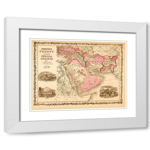 Middle East Turkey Persia and Arabia 1862 White Modern Wood Framed Art Print with Double Matting by Vintage Maps