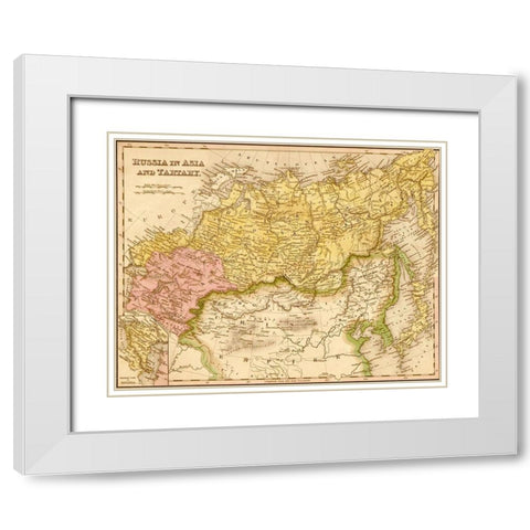Russian Asia and Tartary 1844 White Modern Wood Framed Art Print with Double Matting by Vintage Maps