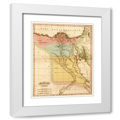 Ancient Egypt White Modern Wood Framed Art Print with Double Matting by Vintage Maps