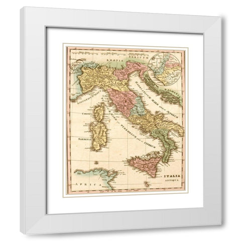 Ancient italy White Modern Wood Framed Art Print with Double Matting by Vintage Maps